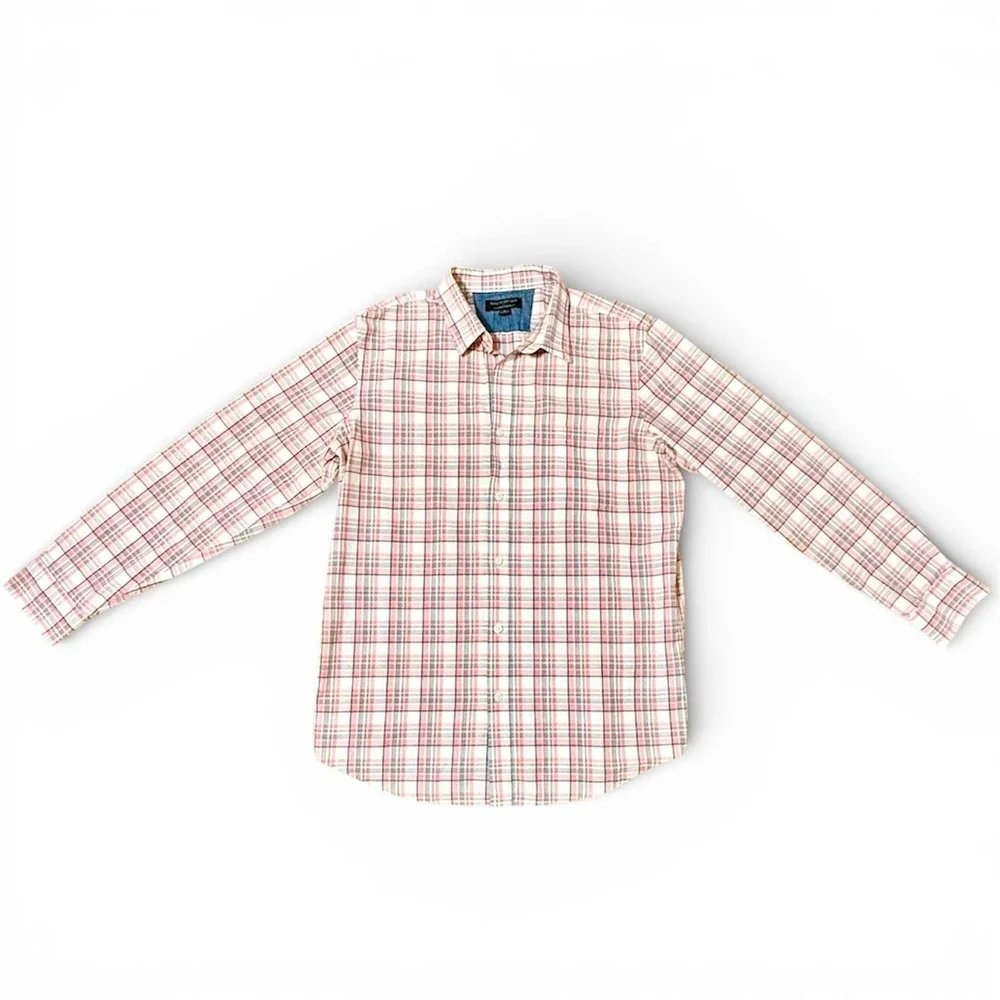 Banana Republic Mens- Large Standard Fit‎ Plaid Long Sleeve Button Down Shirt